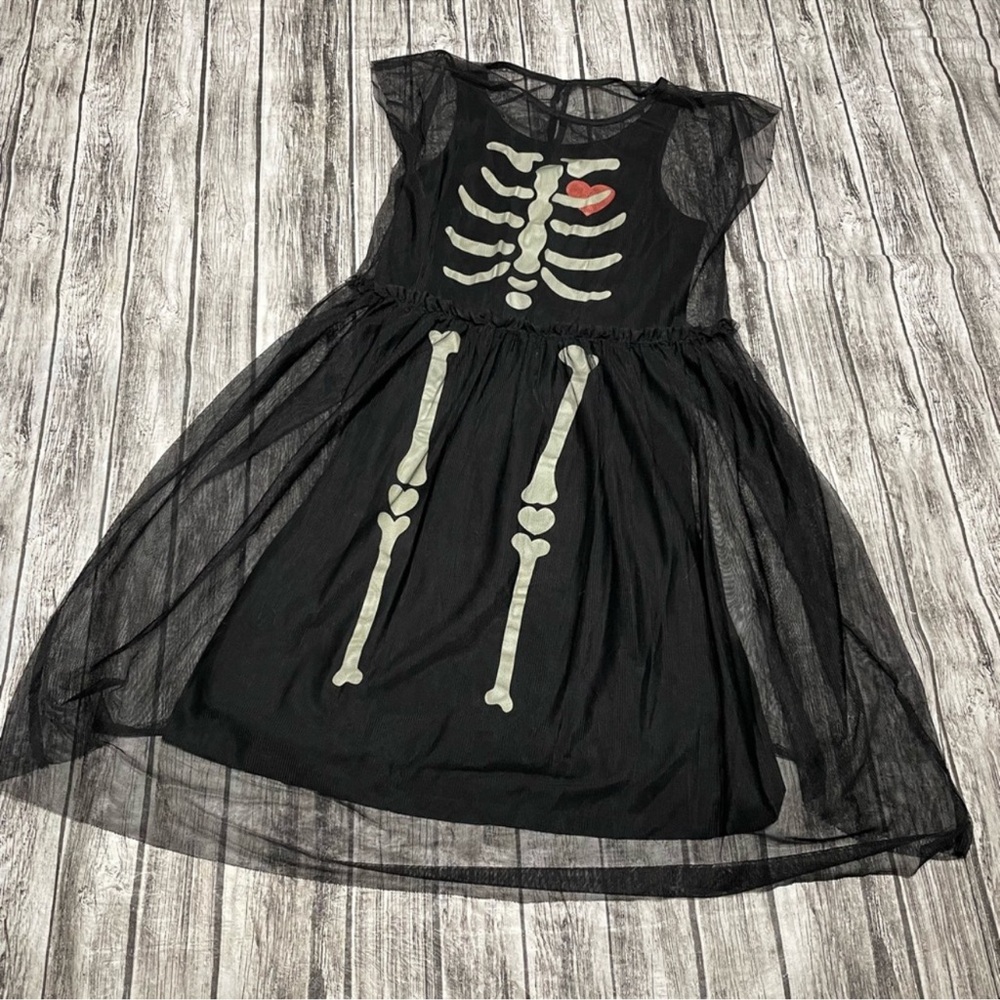 Girls size 6/7 H&M Halloween Skeleton dress costume - Picture 3 of 3
